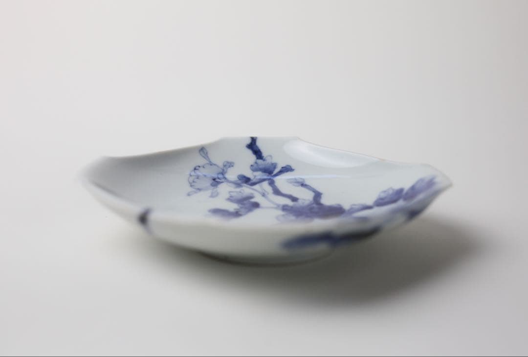 時代 染付 牡丹図 角皿 菓子器 和食器 懐石料理