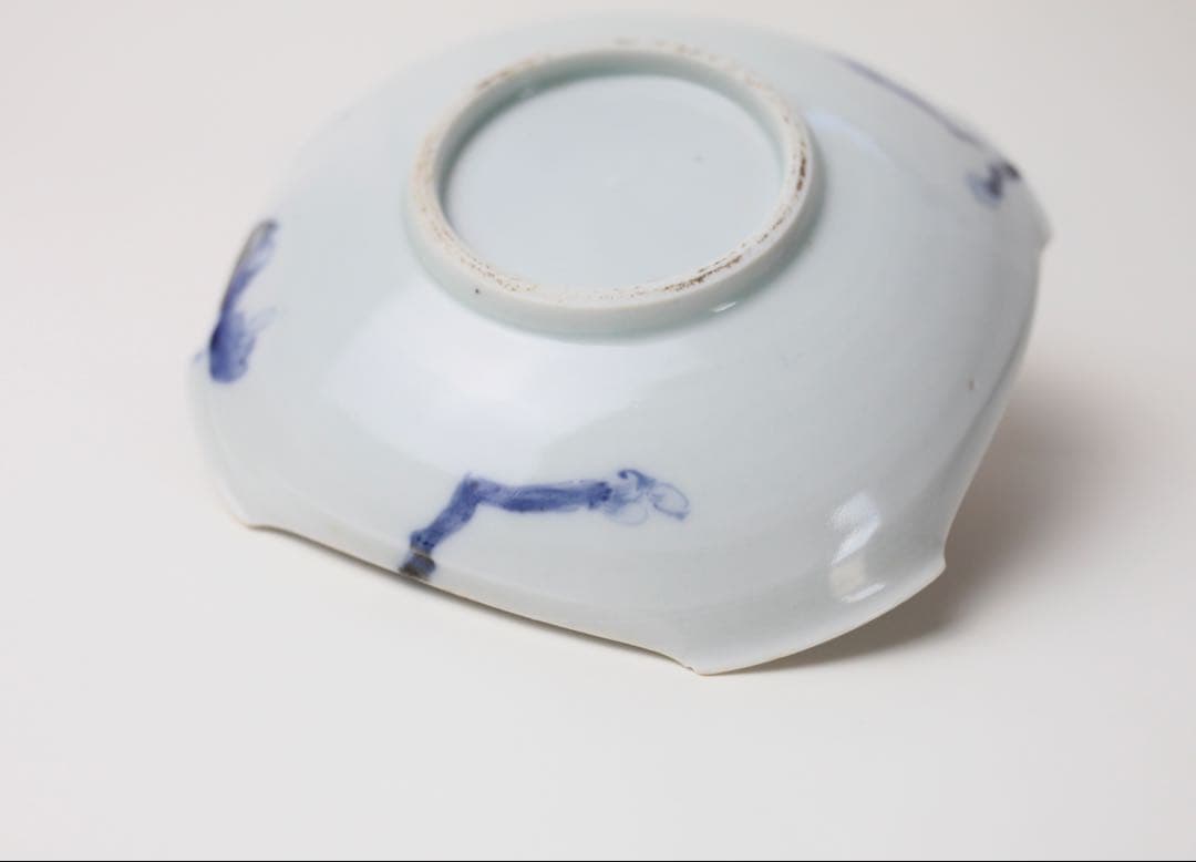 時代 染付 牡丹図 角皿 菓子器 和食器 懐石料理