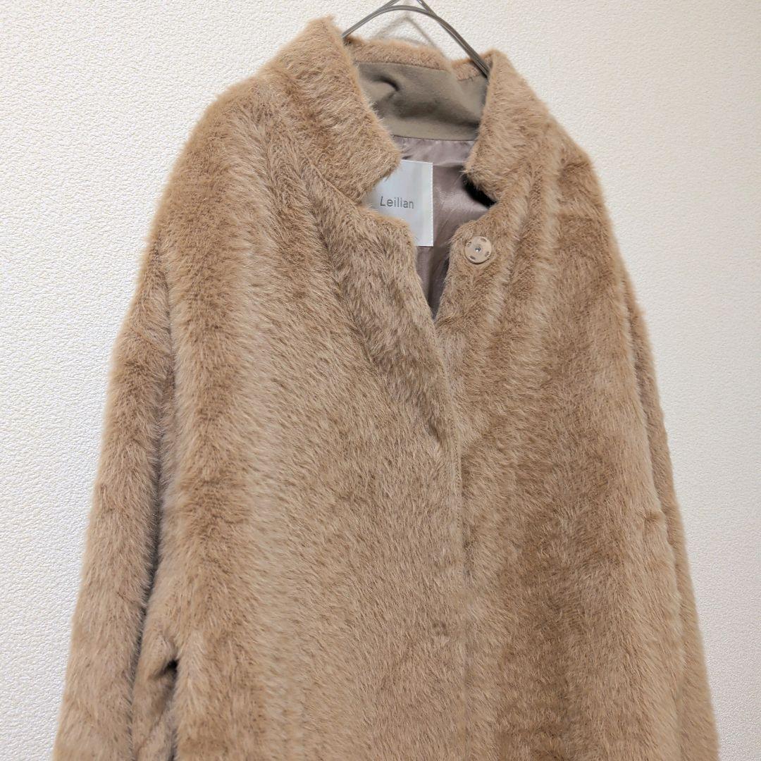 Leilian レリアン アルパカ65% ロングコート 11号 ベージュ 日本製
