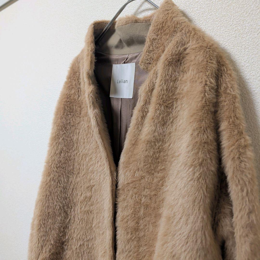 Leilian レリアン アルパカ65% ロングコート 11号 ベージュ 日本製