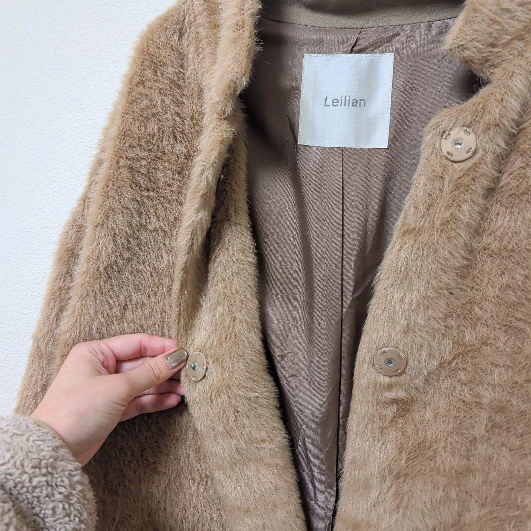 Leilian レリアン アルパカ65% ロングコート 11号 ベージュ 日本製