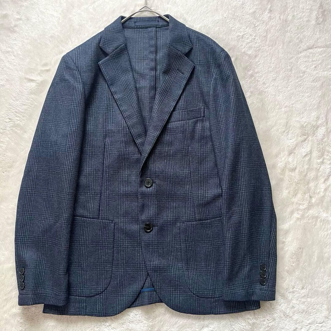 極美品✨マッキントッシュフィロソフィー　テーラードジャケット36カラミ織ネイビー