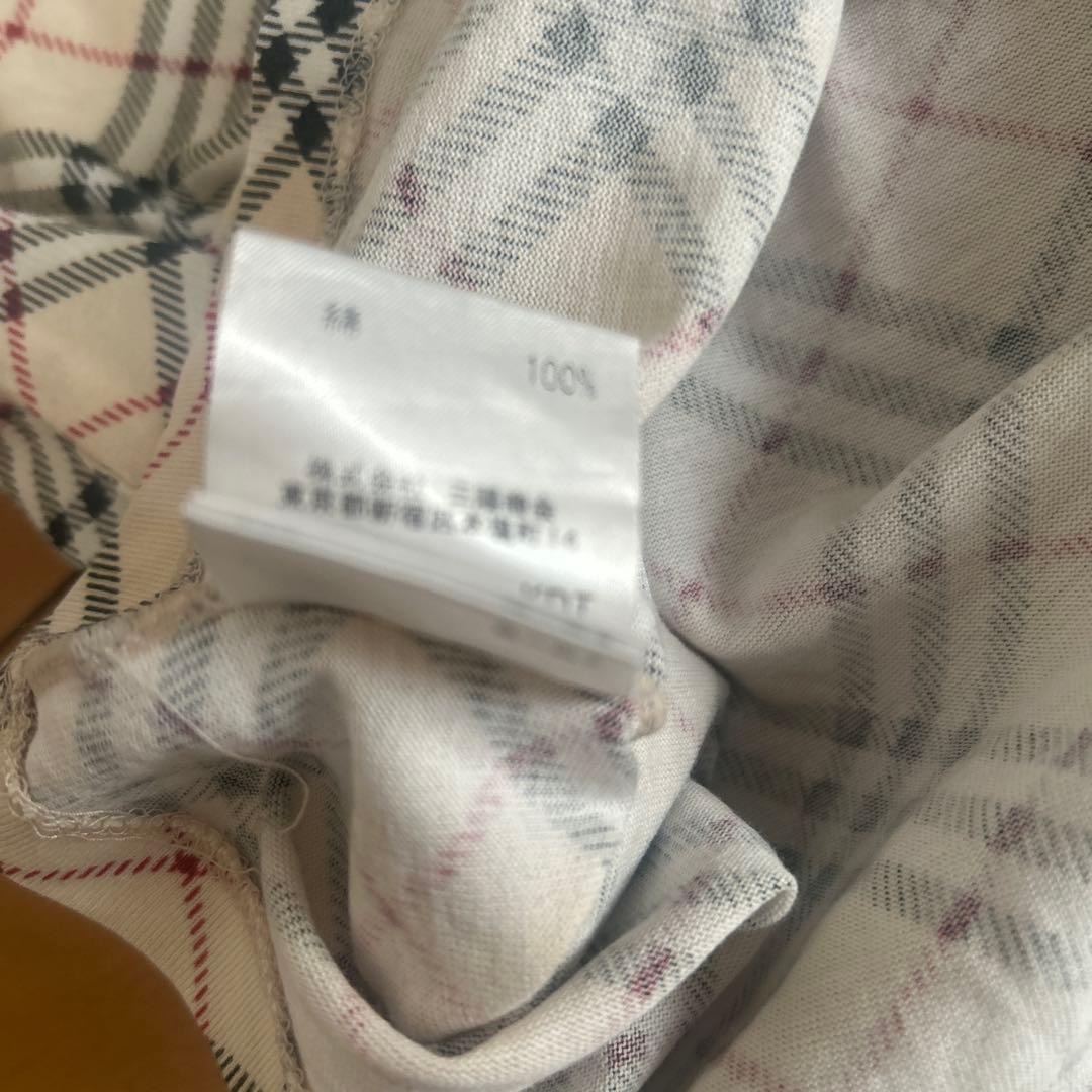 平成 y2k バーバリーブルーレーベル ロゴ刺繍 ノバチェック Tシャツ チビＴ