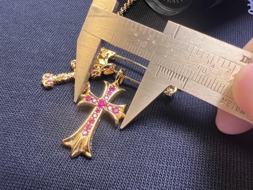 ★DJFZ2SZ　22K金メッキS925　クロスネックレスセット