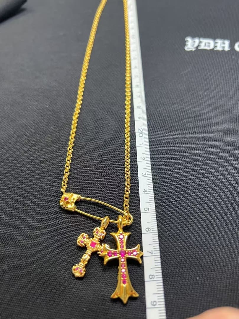 ★DJFZ2SZ　22K金メッキS925　クロスネックレスセット