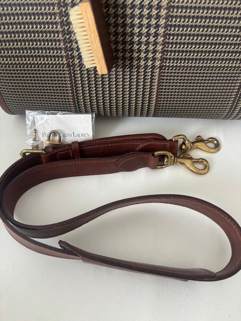 【美品】ポロ ラルフローレン 千鳥格子 チェック ボストンバッグ 2way