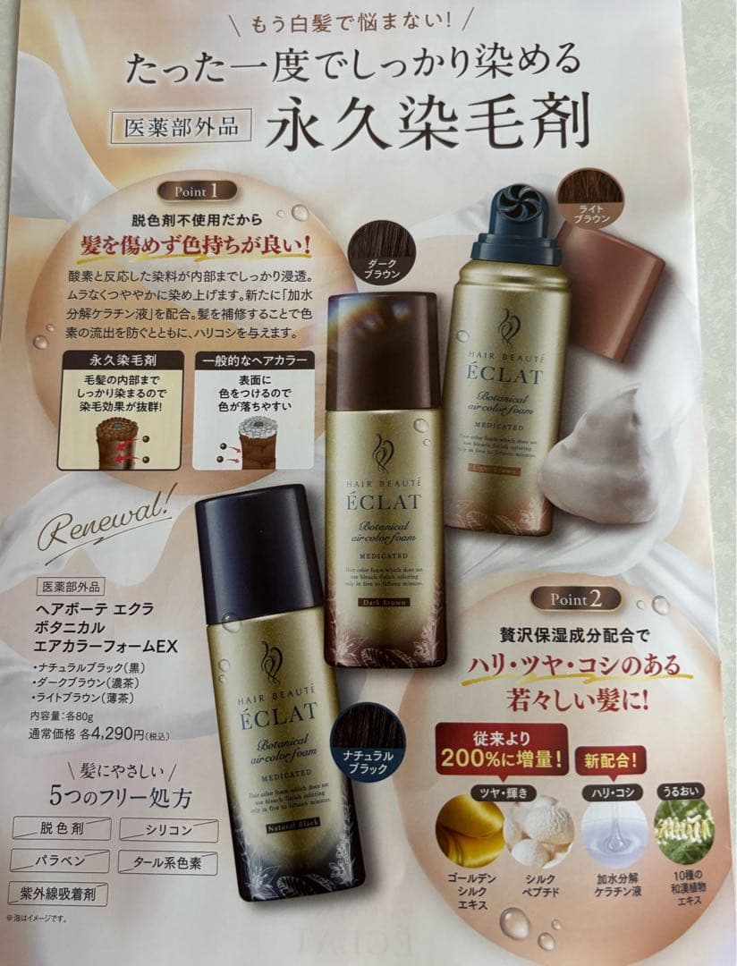 ÉCLAT 白髪染めナチュラルブラック　2個