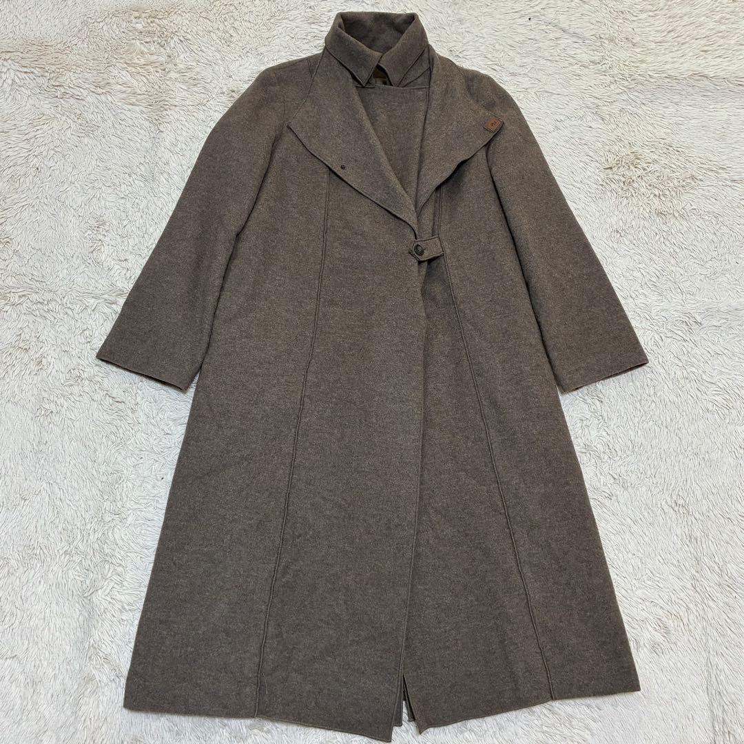 HIROKO KOSHINO 美品 変形ロングコート ウール デザインコート