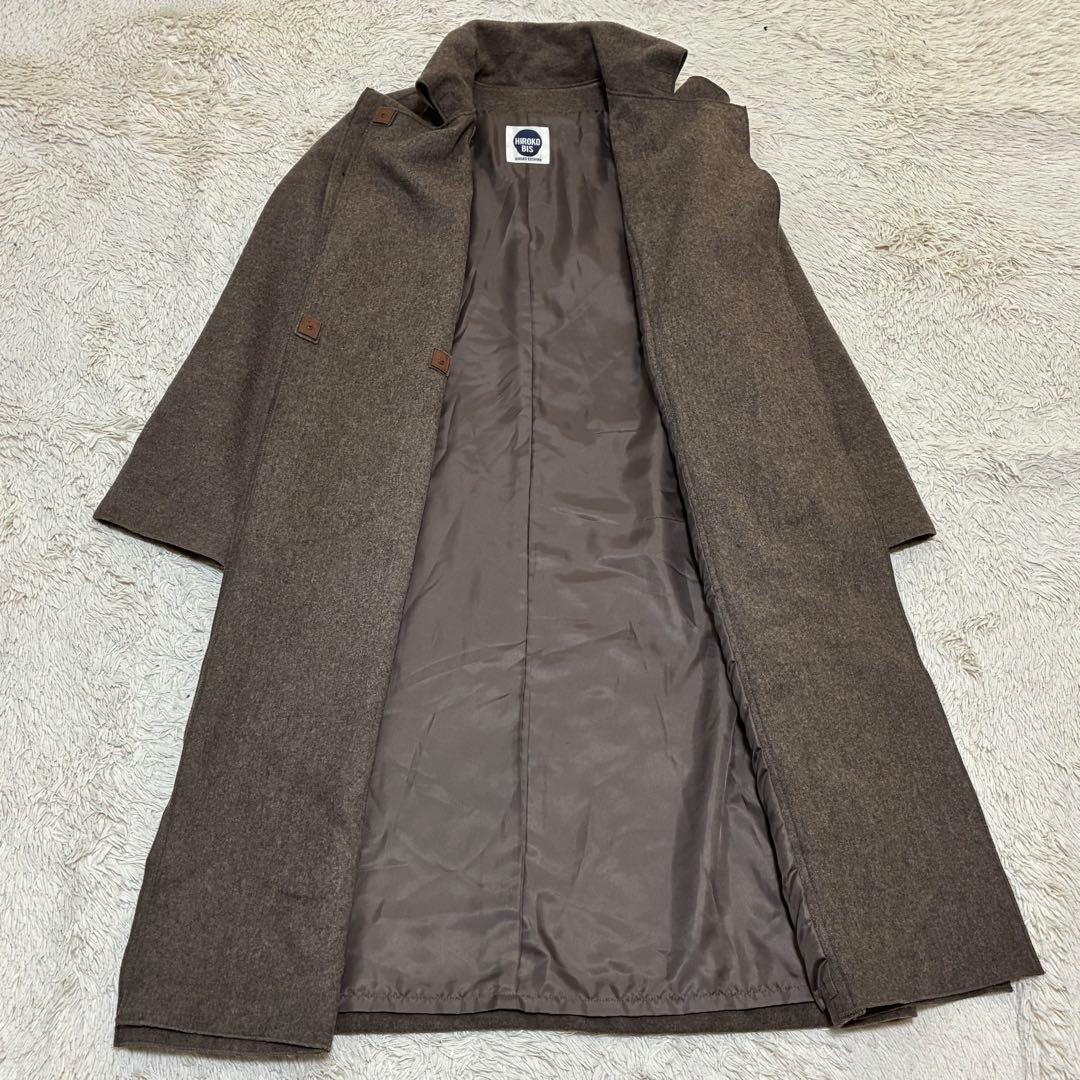 HIROKO KOSHINO 美品 変形ロングコート ウール デザインコート