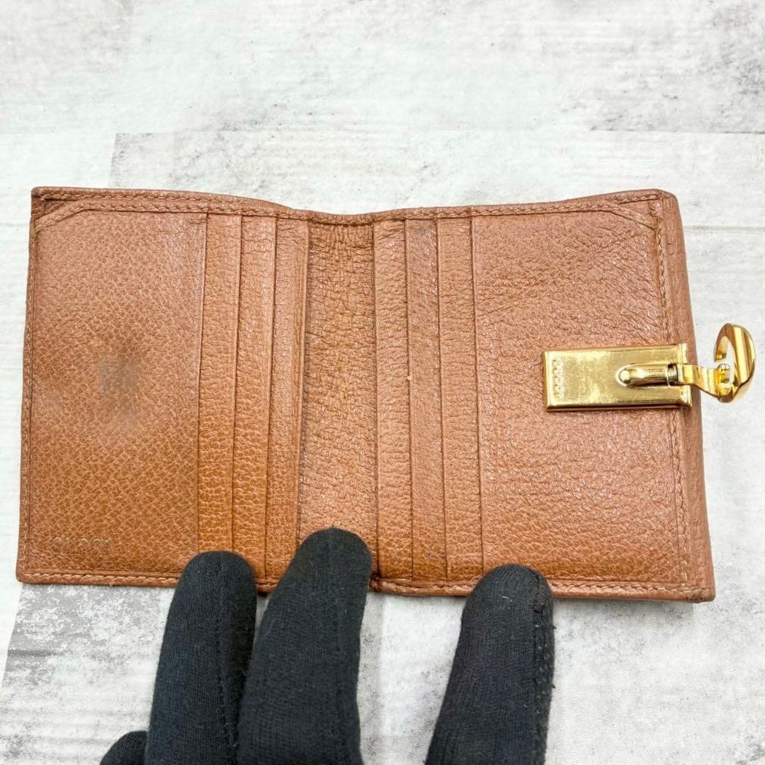 美品 グッチ オールドグッチ ソフトビット コンパクトウォレット 二つ折り財布