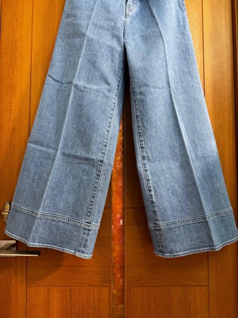 ANAYI ストレッチデニムワイドパンツ ブルー38 新品未使用品