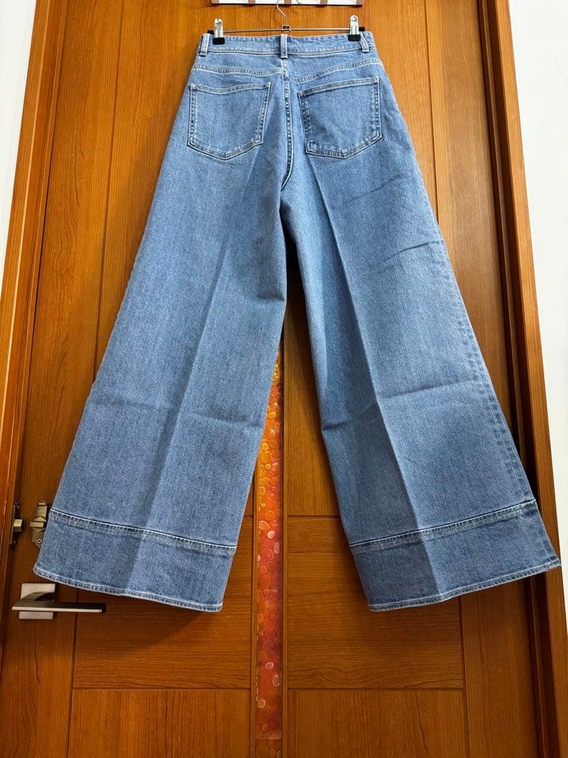 ANAYI ストレッチデニムワイドパンツ ブルー38 新品未使用品