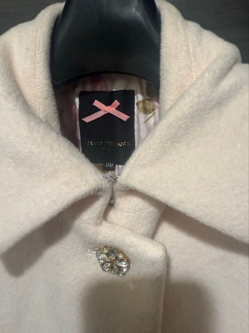 ジーザスディアマンテ♡ ファー　アンゴラ　ウールベージュ　ロングコート 38