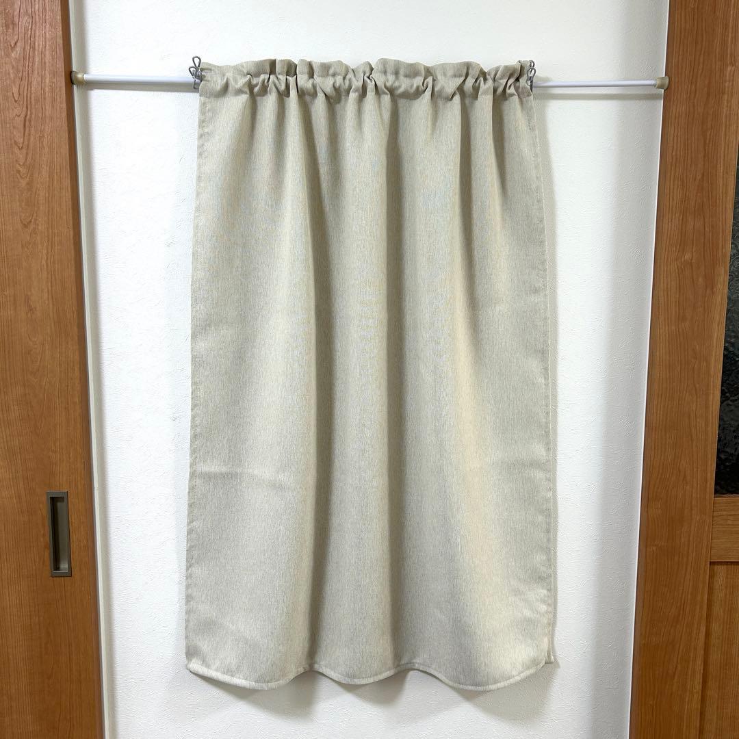 【ツケ】二重遮光カフェカーテン　ベージュ　ストライプ　2枚　オーダー品