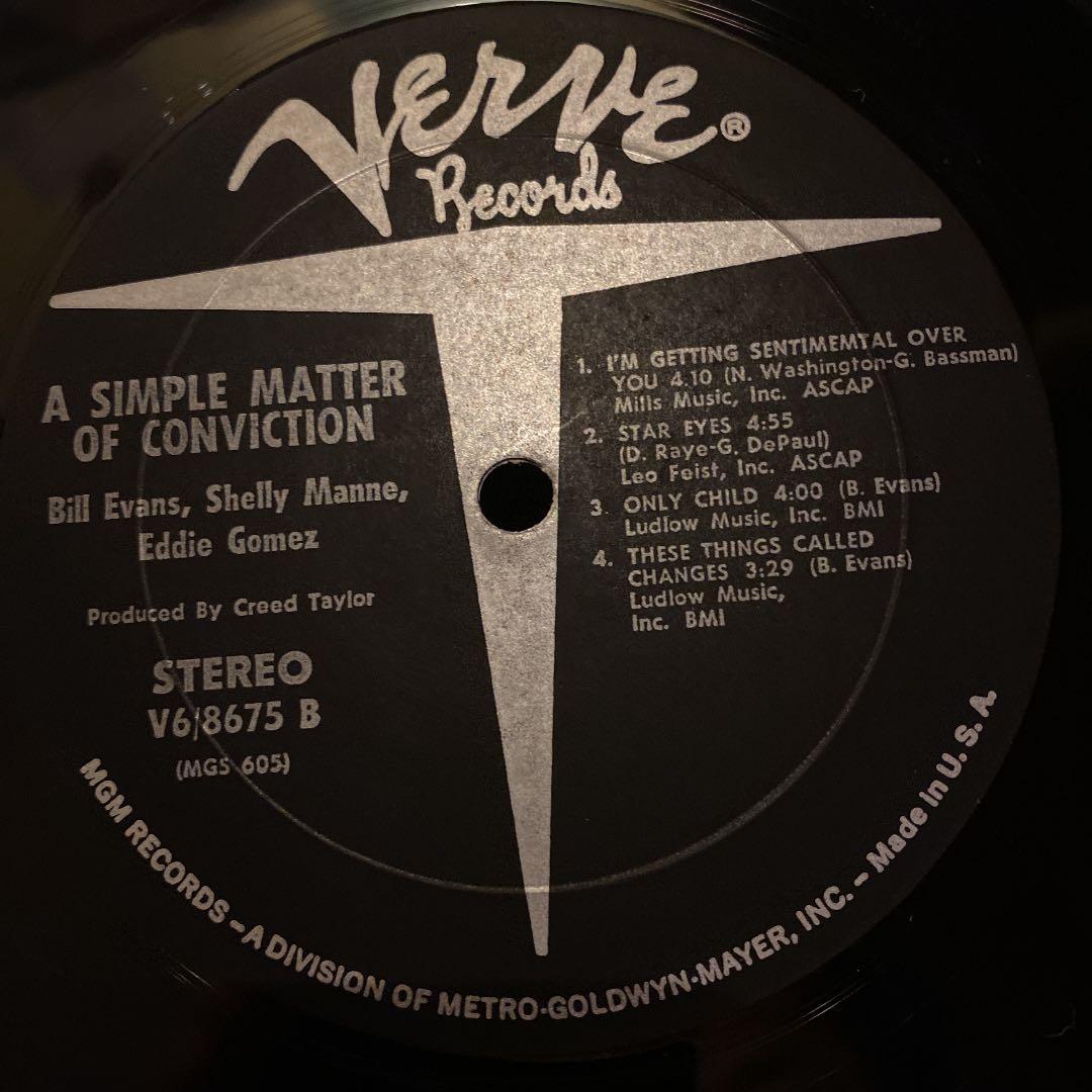 レコード　USオリジナル　bill evans a simple matter
