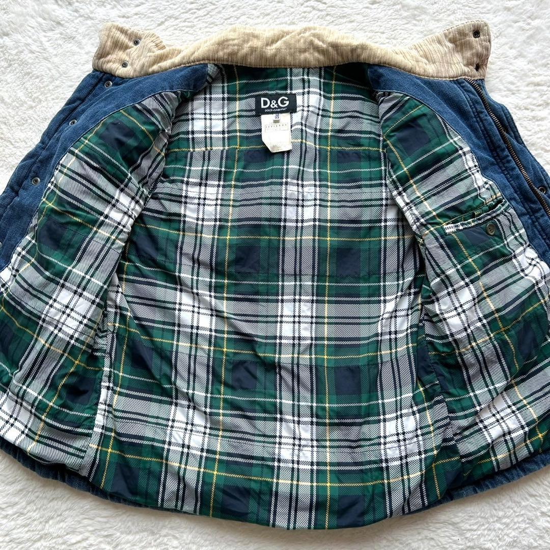 【美品】DOLCE & GABBANA デニム コーデュロイ切替ベスト YK2