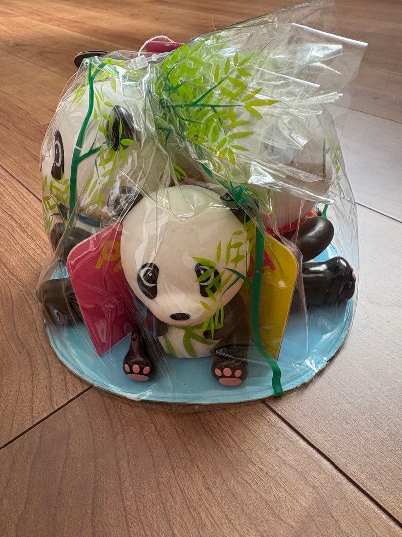 【未開封】はっぴーパンダ　ソフビ　早川玩具　昭和レトロ