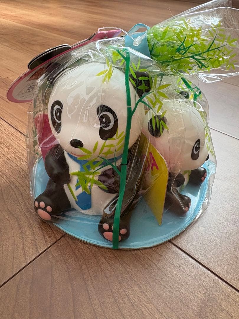 【未開封】はっぴーパンダ　ソフビ　早川玩具　昭和レトロ