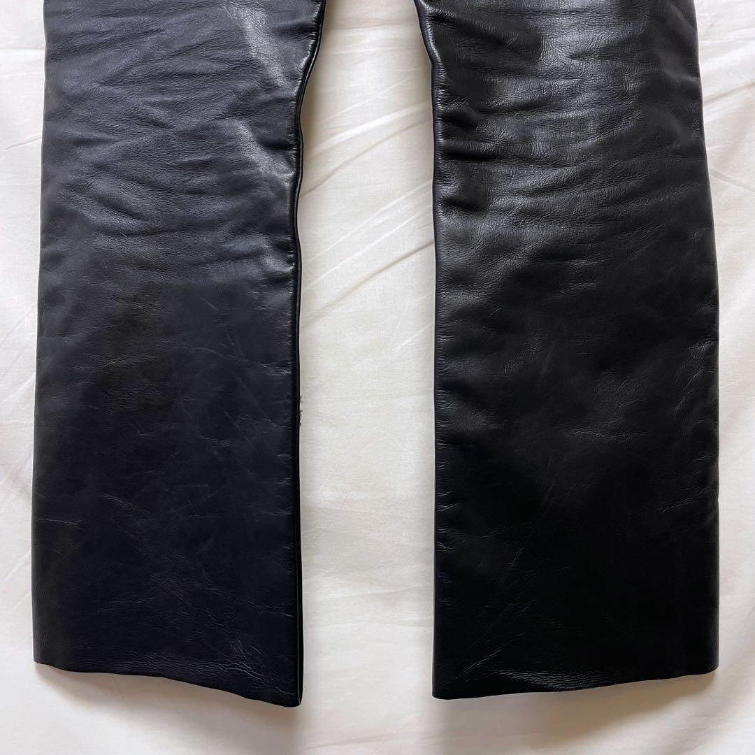美品 vanson レザーパンツ W36 USA製 ブラック 本革 牛革