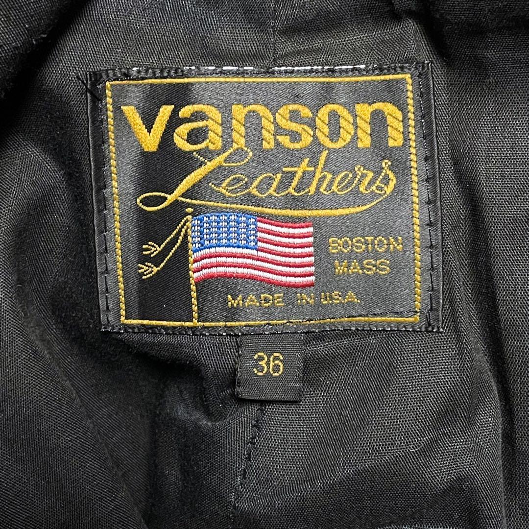 美品 vanson レザーパンツ W36 USA製 ブラック 本革 牛革