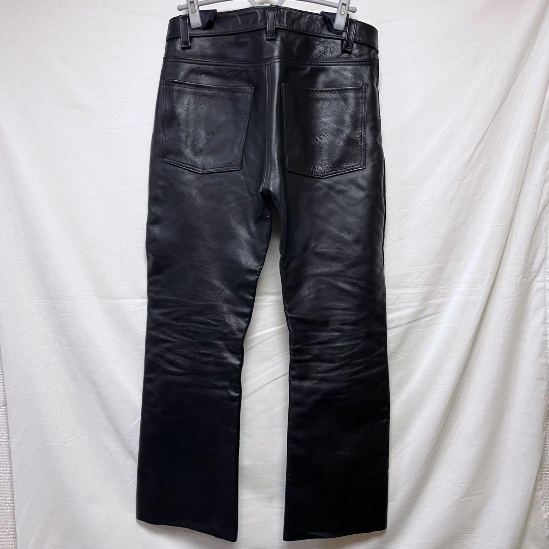 美品 vanson レザーパンツ W36 USA製 ブラック 本革 牛革