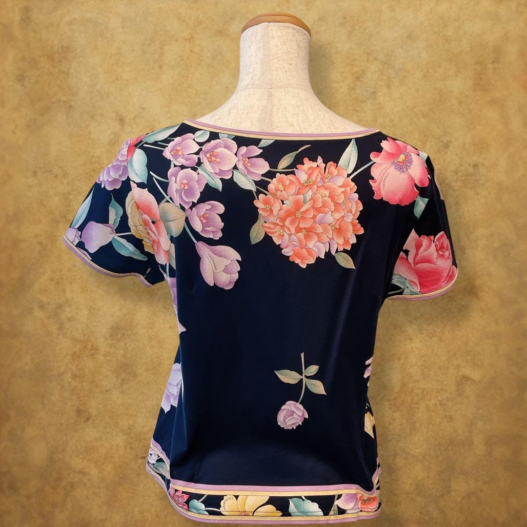 【時巡る】LEONARD 半袖カットソー　Tシャツ　花柄　L 春夏