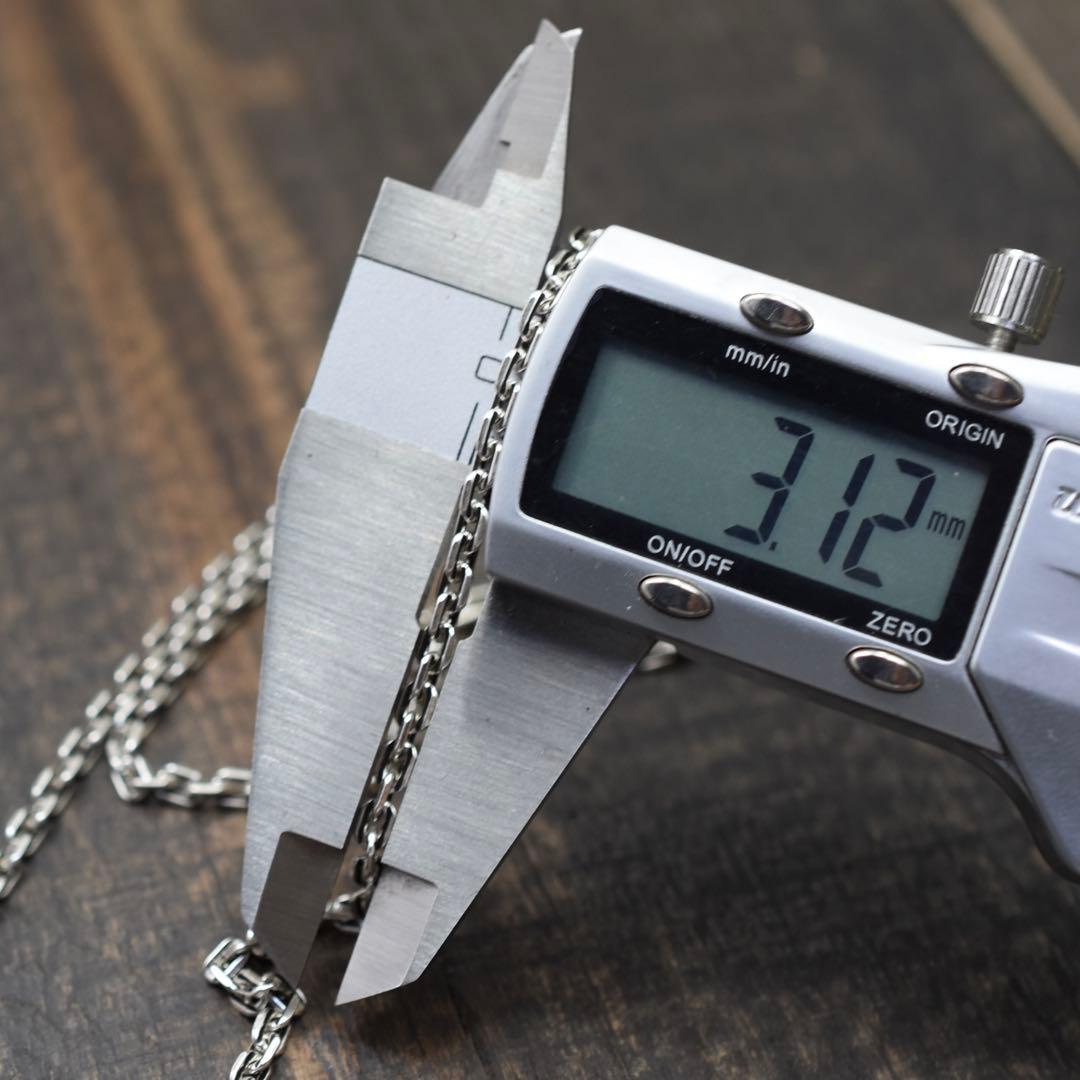 長さ60cm シルバー925 アズキイブシ 太さ3mm 小豆シルバーチェーン