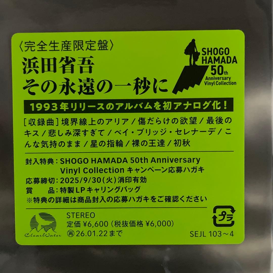 浜田省吾　その永遠の一秒に　完全生産限定盤　レコード