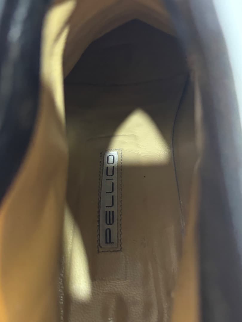【PELLICO】バックジップ ショートブーツ 黒 37