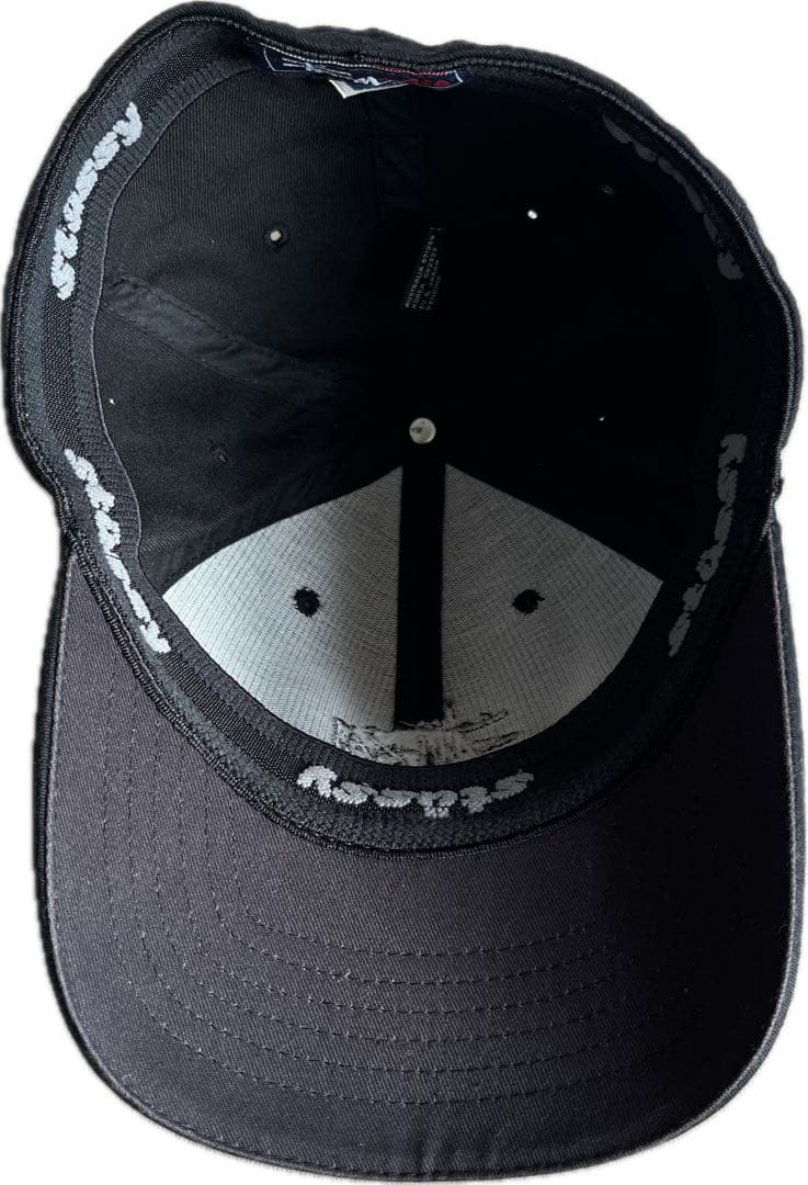 “Black Cap” old stussy 刺繍ロゴ 6パネルキャップ 黒