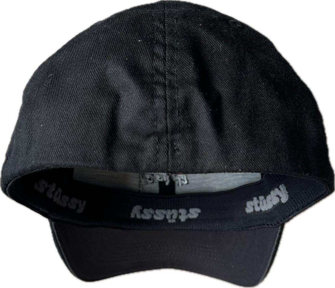 “Black Cap” old stussy 刺繍ロゴ 6パネルキャップ 黒