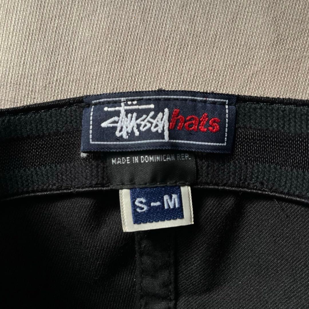 “Black Cap” old stussy 刺繍ロゴ 6パネルキャップ 黒