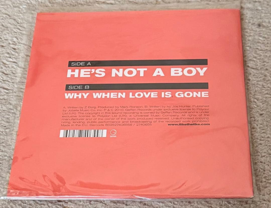 The Like – He's Not A Boy 7インチ 500枚限定
