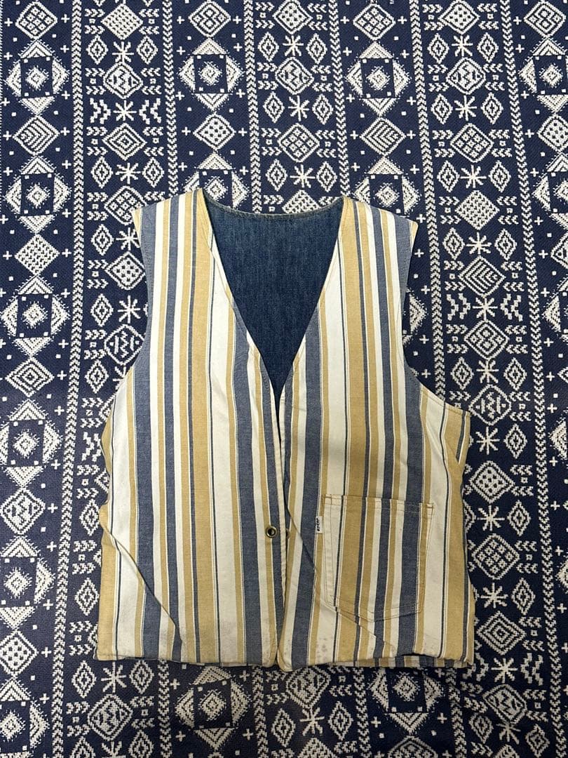 70s LEVI'S BIGE リバーシブルデニムベスト （紐付き）
