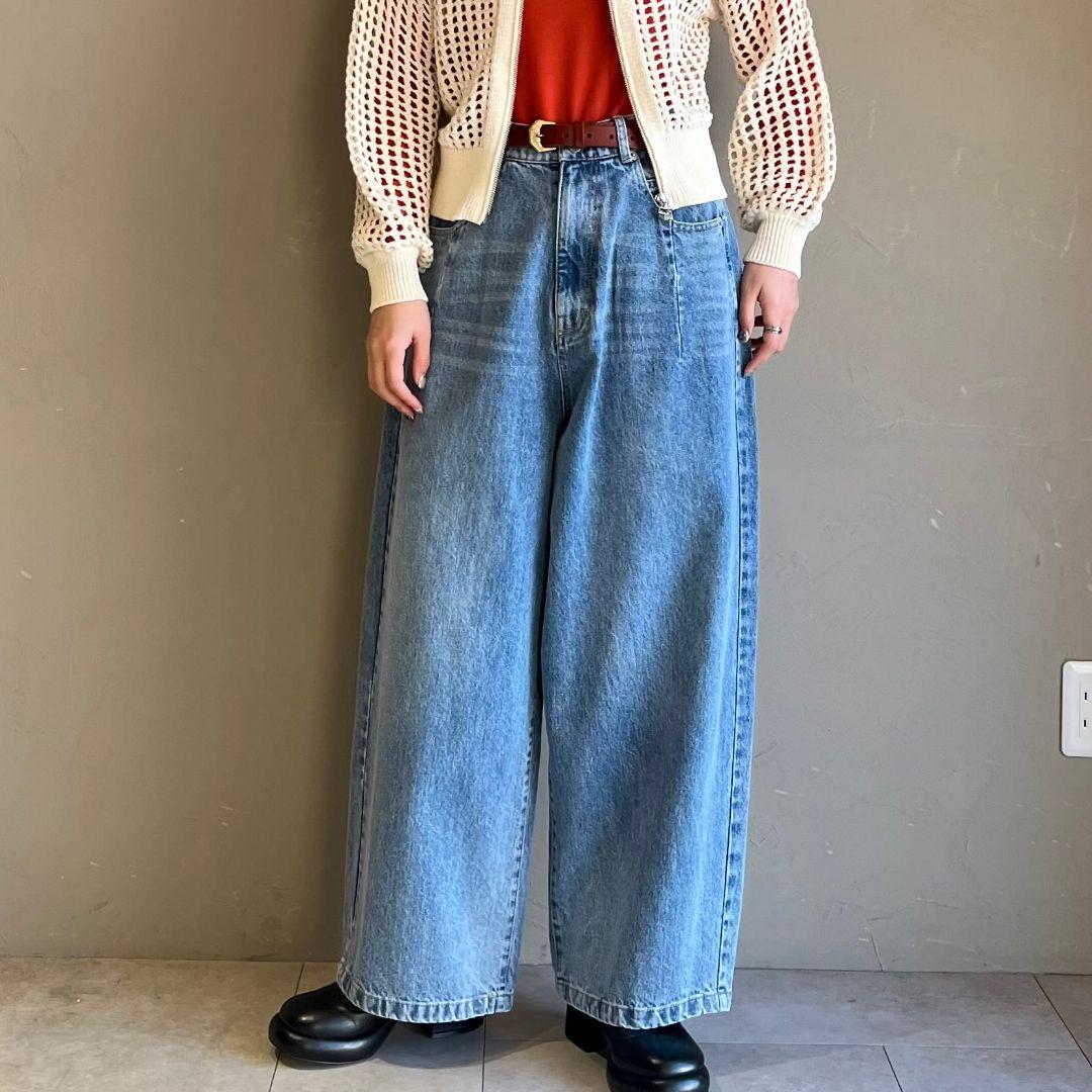 新品タグ付 シニカル デニム ワイド パンツ L〜LLサイズ ブルー Mal.