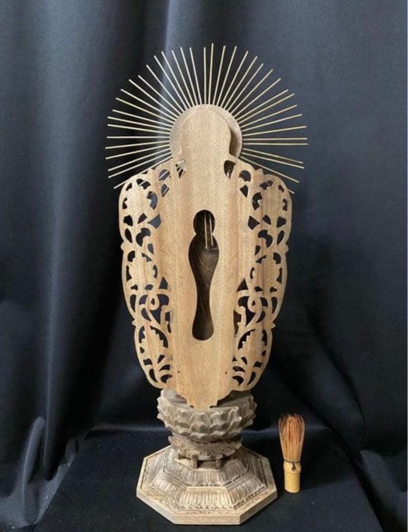 大型高66cm 井波彫刻 仏教工芸品　時代彫刻　香樟材　木彫仏教　地蔵菩薩立像