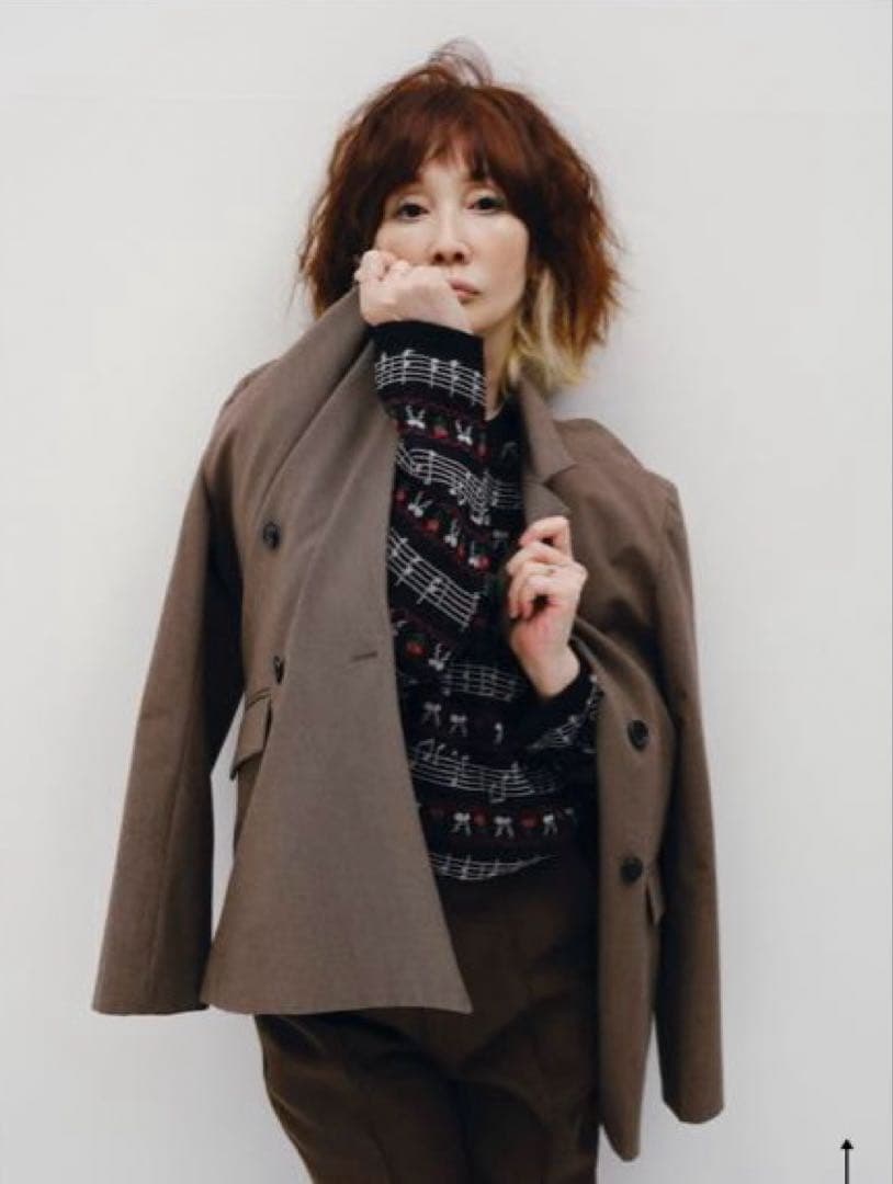 Ray beams シャークスキン 4ボタン ブラウン ダブルジャケット　M-L