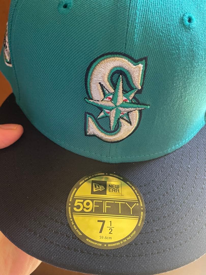 【海外限定】NEWERA59FIFTY 7 1/2 マリナーズブルーつば裏グレー