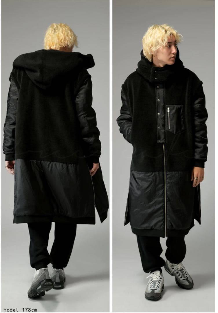 《極美品》antiqua 4WAY ダウンのような暖かさ ボアドッキングアウター
