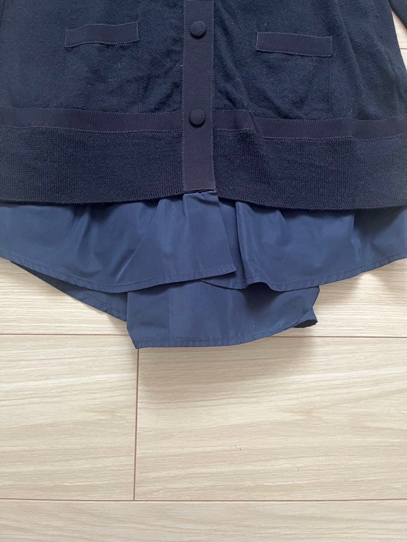 【美品】MONCLER　バックフレア　ネイビーカーディガン春夏レールXS