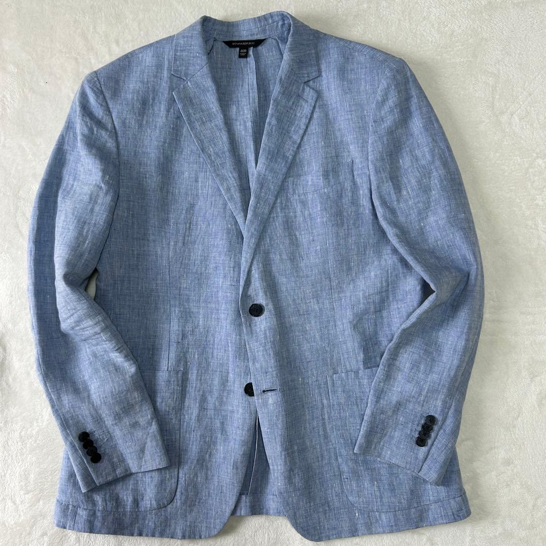 美品 定価5.5万 バナナリパブリック リネン100% サマージャケット 40