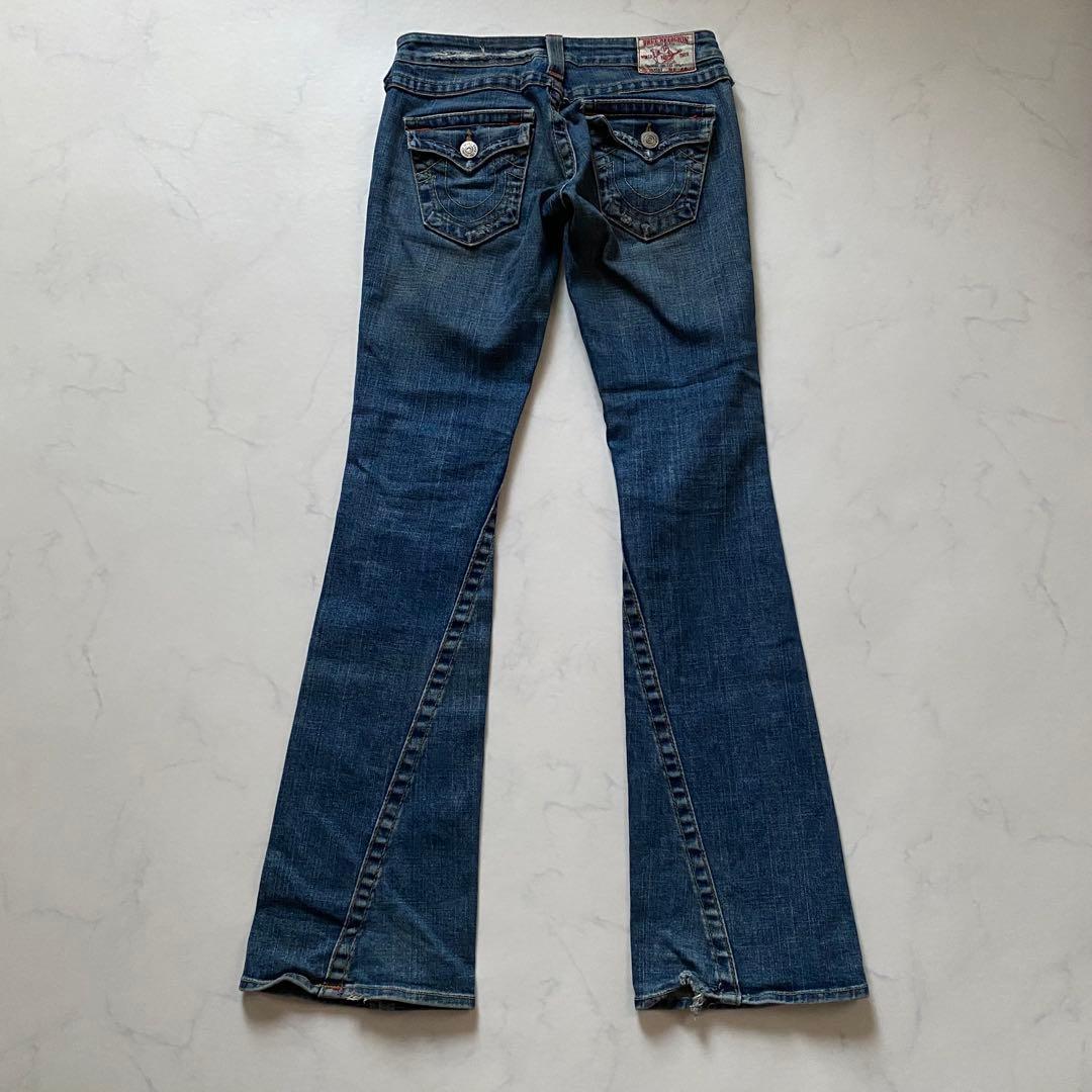 TRUE RELIGION USA製　26　ダメージデニムパンツ