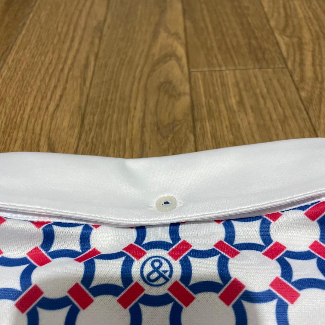 【LLサイズ】and per se アンパスィ 半袖ポロシャツ ストレッチ総柄