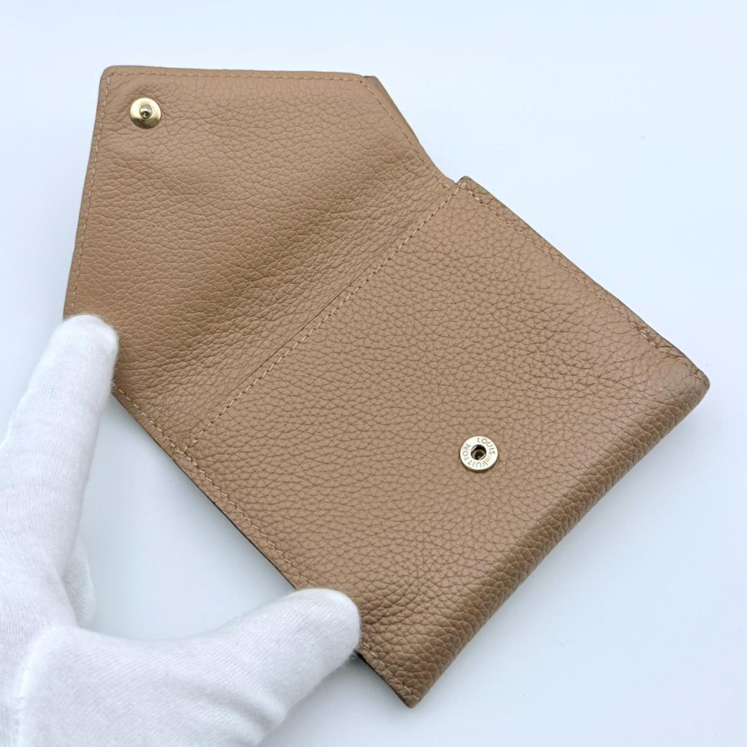 ルイヴィトン ポルトフォイユ ドゥブルV コンパクト 三つ折り財布 ベージュ