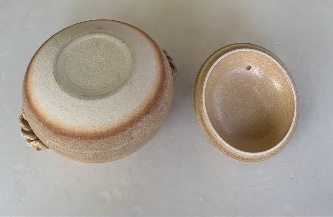 【新品未使用】みすず　まあるいご飯鍋　7合炊き　陶器　萬古焼