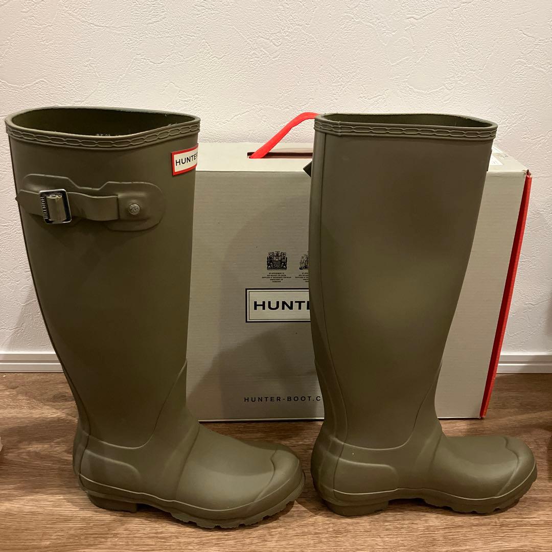 ハンター レインブーツ/美品/Olive/36