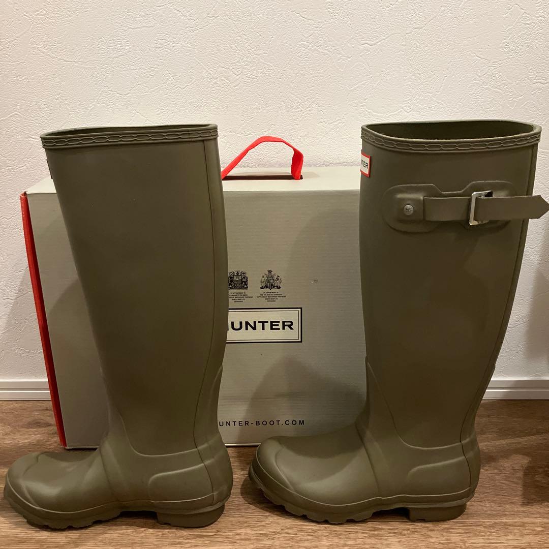 ハンター レインブーツ/美品/Olive/36