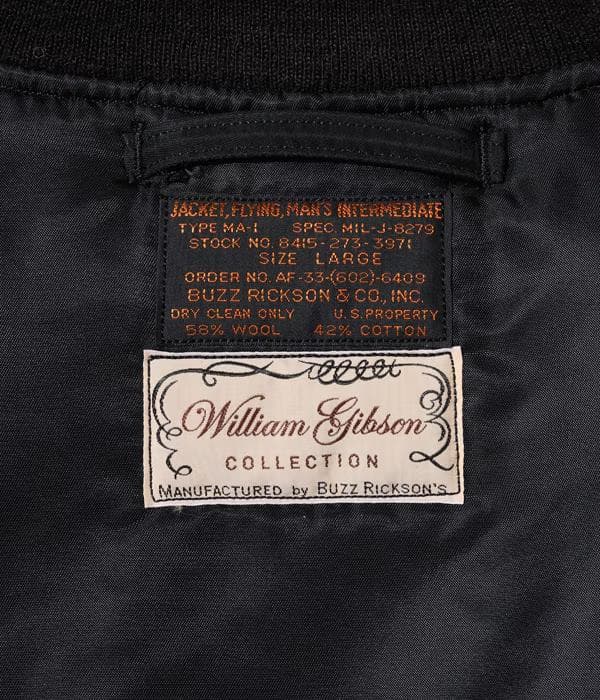 William Gibson MA-1 ブラック Lサイズ