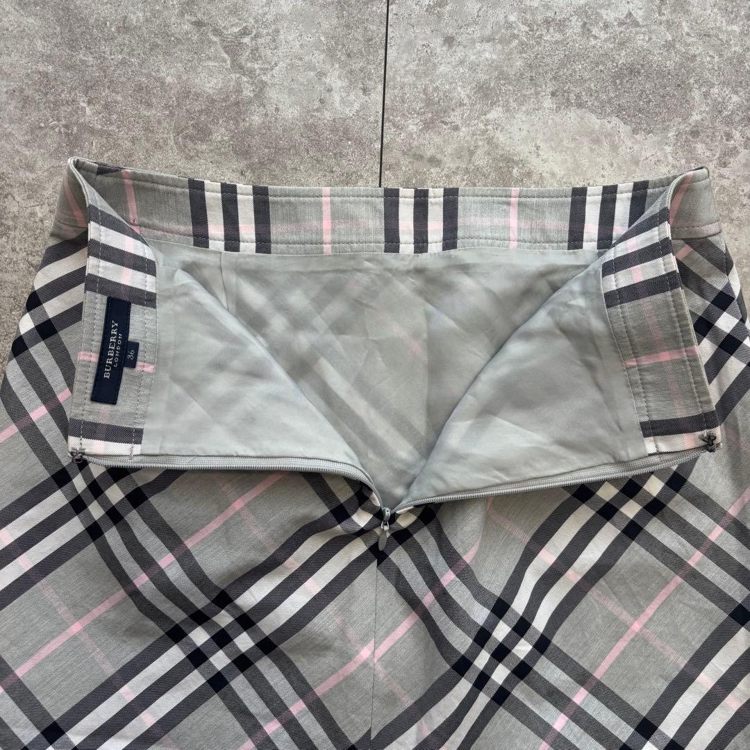 【美品】Burberry London ノバチェック　スカート　グレー　36