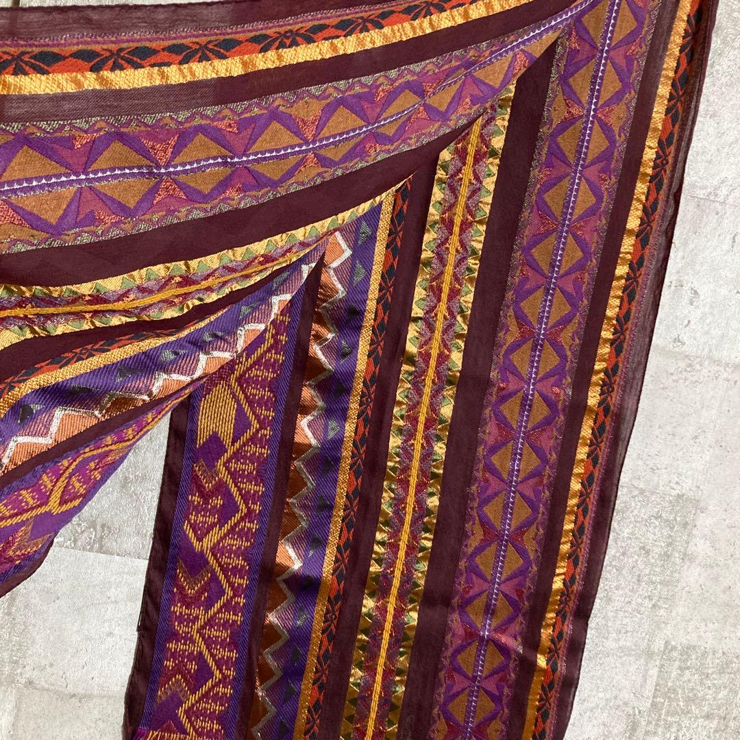 美品ETRO 大判ストール　グリッター刺繍イタリー製　マフラー　ショール